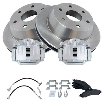TRQ® - Disc Brake Kit with Semi-Metallic Pads, Calipers and Hoses