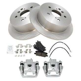 TRQ® - Rear Disc Brake Kit with Ceramic Pads, Calipers and Hoses