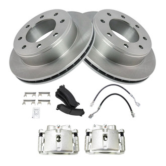 TRQ® - Rear Disc Brake Kit with Ceramic Pads, Calipers and Hoses
