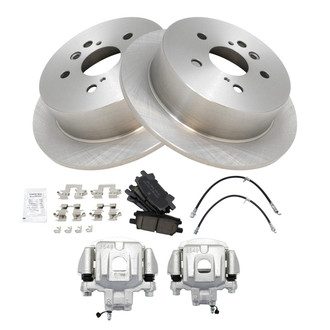 TRQ® - Rear Disc Brake Kit with Ceramic Pads, Calipers and Hoses