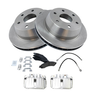 TRQ® - Rear Disc Brake Kit with Ceramic Pads, Calipers and Hoses