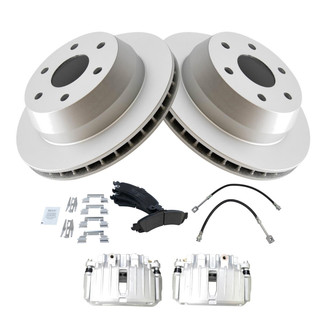 TRQ® - Rear Disc Brake Kit with Ceramic Pads, Calipers and Hoses