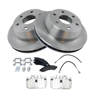 TRQ® - Rear Disc Brake Kit with Semi-Metallic Pads, Calipers and Hoses