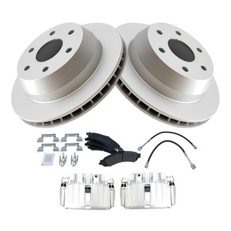 TRQ® - Rear Disc Brake Kit with Semi-Metallic Pads, Calipers and Hoses