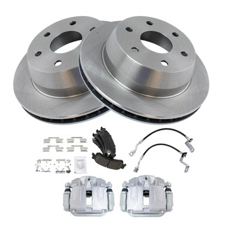 TRQ® - Rear Disc Brake Kit with Ceramic Pads, Calipers and Hoses