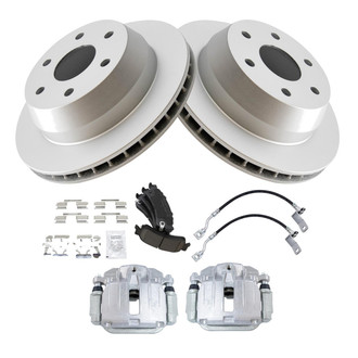TRQ® - Rear Disc Brake Kit with Ceramic Pads, Calipers and Hoses