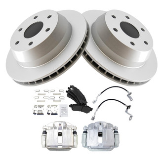 TRQ® - Rear Disc Brake Kit with Semi-Metallic Pads, Calipers and Hoses