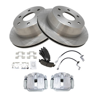 TRQ® - Rear Disc Brake Kit with Ceramic Pads, Calipers and Hoses