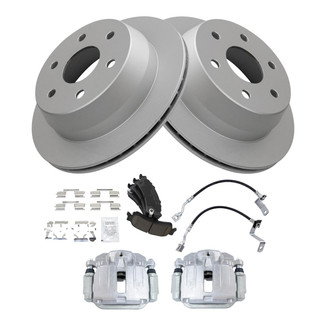 TRQ® - Rear Disc Brake Kit with Ceramic Pads, Calipers and Hoses