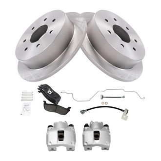 TRQ® - Rear Disc Brake Kit with Ceramic Pads, Calipers and Hoses
