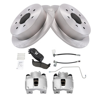 TRQ® - Rear Disc Brake Kit with Ceramic Pads, Calipers and Hoses