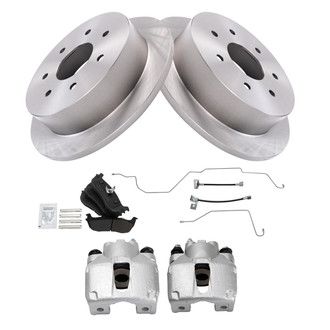 TRQ® - Rear Disc Brake Kit with Semi-Metallic Pads, Calipers and Hoses