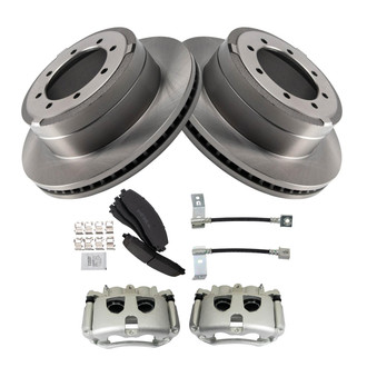 TRQ® - Rear Disc Brake Kit with Ceramic Pads, Calipers and Hoses