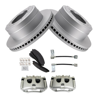 TRQ® - Rear Disc Brake Kit with Ceramic Pads, Calipers and Hoses