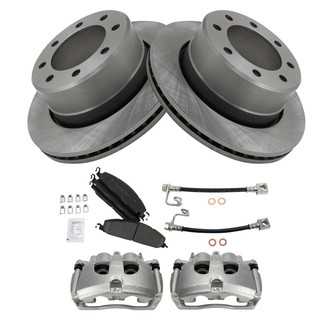 TRQ® - Rear Disc Brake Kit with Ceramic Pads, Calipers and Hoses