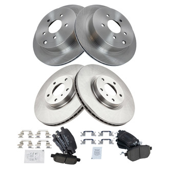 TRQ® - Front and Rear Disc Brake Kit with Ceramic Pads