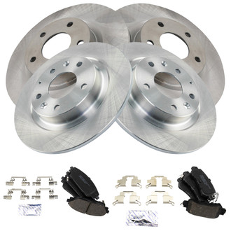 TRQ® - Front and Rear Disc Brake Kit with Ceramic Pads