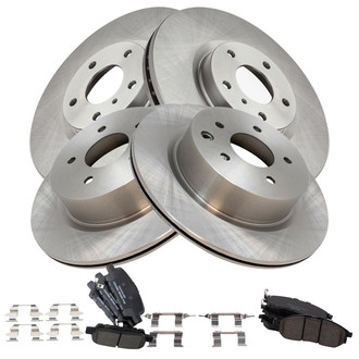 TRQ® - Front and Rear Disc Brake Kit with Ceramic Pads