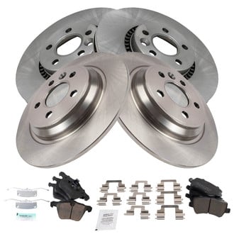 TRQ® - Front and Rear Disc Brake Kit with Ceramic Pads