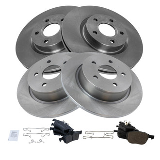 TRQ® - Front and Rear Disc Brake Kit with Ceramic Pads