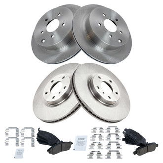 TRQ® - Front and Rear Disc Brake Kit with Ceramic Pads