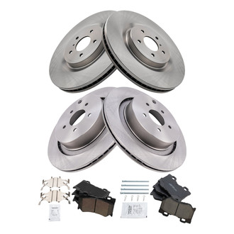 TRQ® - Front and Rear Disc Brake Kit with Ceramic Pads