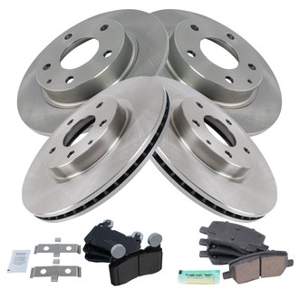 TRQ® - Front and Rear Disc Brake Kit with Ceramic Pads