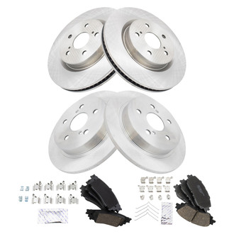 TRQ® - Front and Rear Disc Brake Kit with Ceramic Pads