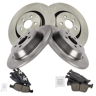 TRQ® - Front and Rear Disc Brake Kit with Ceramic Pads