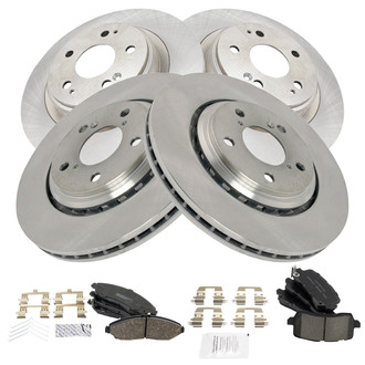 TRQ® - Front and Rear Disc Brake Kit with Ceramic Pads
