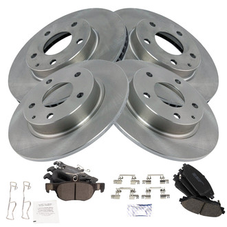 TRQ® - Front and Rear Disc Brake Kit with Ceramic Pads