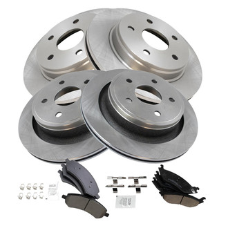 TRQ® - Front and Rear Disc Brake Kit with Ceramic Pads
