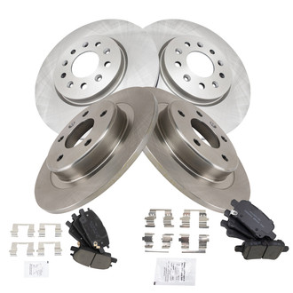 TRQ® - Front and Rear Disc Brake Kit with Ceramic Pads