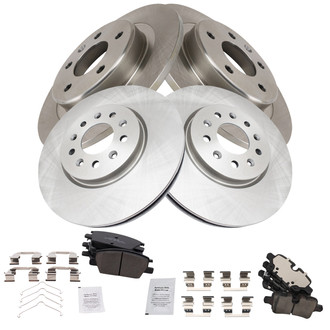 TRQ® - Front and Rear Disc Brake Kit with Ceramic Pads