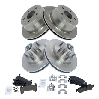 TRQ® - Front and Rear Disc Brake Kit with Ceramic Pads