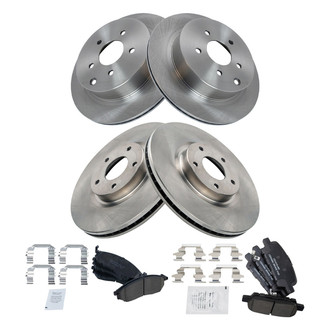 TRQ® - Front and Rear Disc Brake Kit with Ceramic Pads