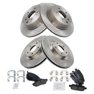 TRQ® - Front and Rear Disc Brake Kit with Ceramic Pads