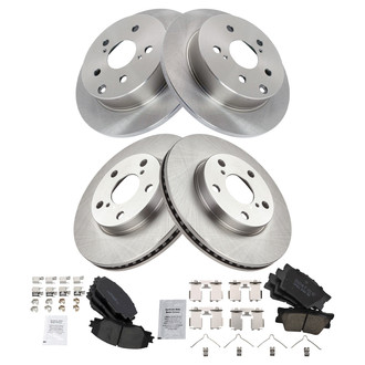 TRQ® - Front and Rear Disc Brake Kit with Ceramic Pads