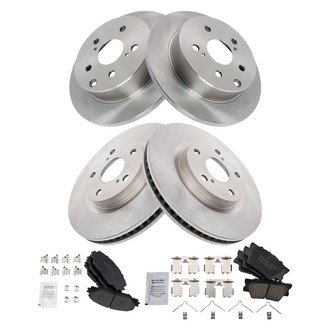 TRQ® - Front and Rear Disc Brake Kit with Ceramic Pads