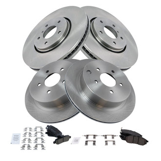 TRQ® - Front and Rear Disc Brake Kit with Ceramic Pads