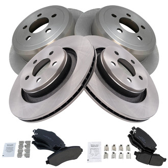 TRQ® - Front and Rear Disc Brake Kit with Ceramic Pads