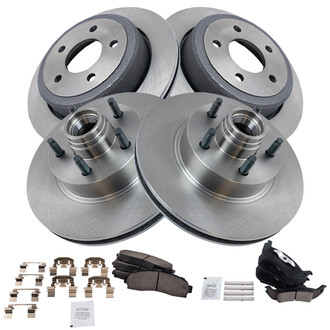 TRQ® - Front and Rear Disc Brake Kit with Ceramic Pads