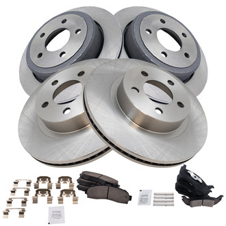 TRQ® - Front and Rear Disc Brake Kit with Ceramic Pads