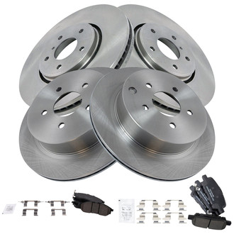 TRQ® - Front and Rear Disc Brake Kit with Ceramic Pads