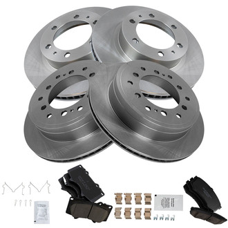 TRQ® - Front and Rear Disc Brake Kit with Ceramic Pads