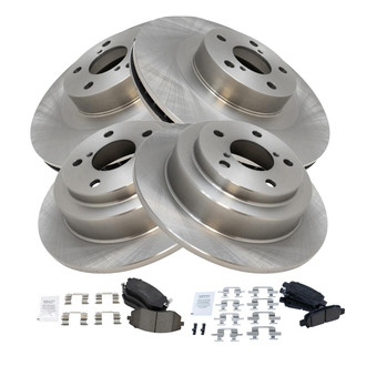 TRQ® - Front and Rear Disc Brake Kit with Ceramic Pads