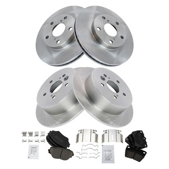 TRQ® - Front and Rear Disc Brake Kit with Ceramic Pads