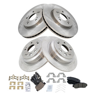TRQ® - Front and Rear Disc Brake Kit with Ceramic Pads