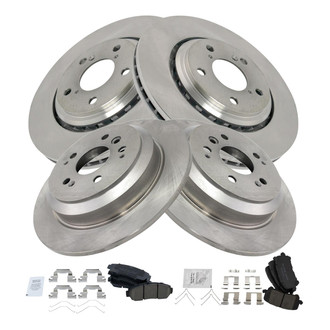 TRQ® - Front and Rear Disc Brake Kit with Ceramic Pads