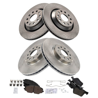 TRQ® - Front and Rear Disc Brake Kit with Ceramic Pads